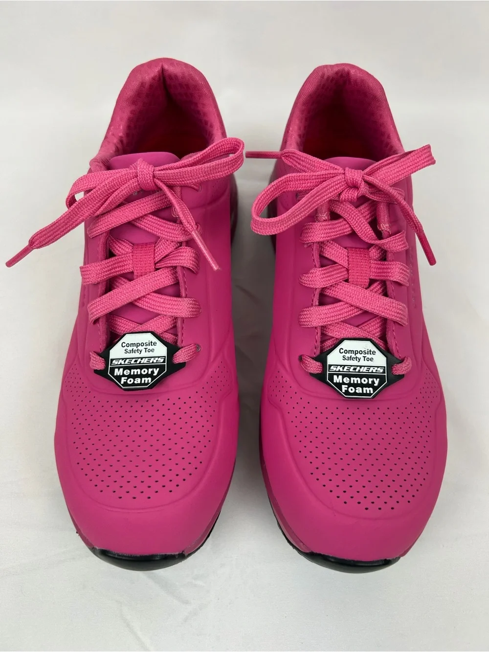 NEW Skechers Hard Composite Toe Slip Resistant Work Safety Shoes Women’s 7 Pink